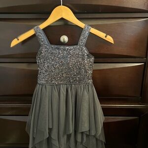 Cat & Jack Gray Sequin & Tulle Party Dress